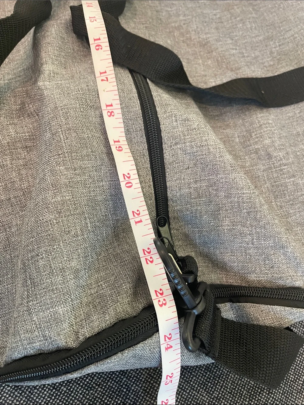 Northwest Gray Duffel Bag with Black Straps and Raiders Logo